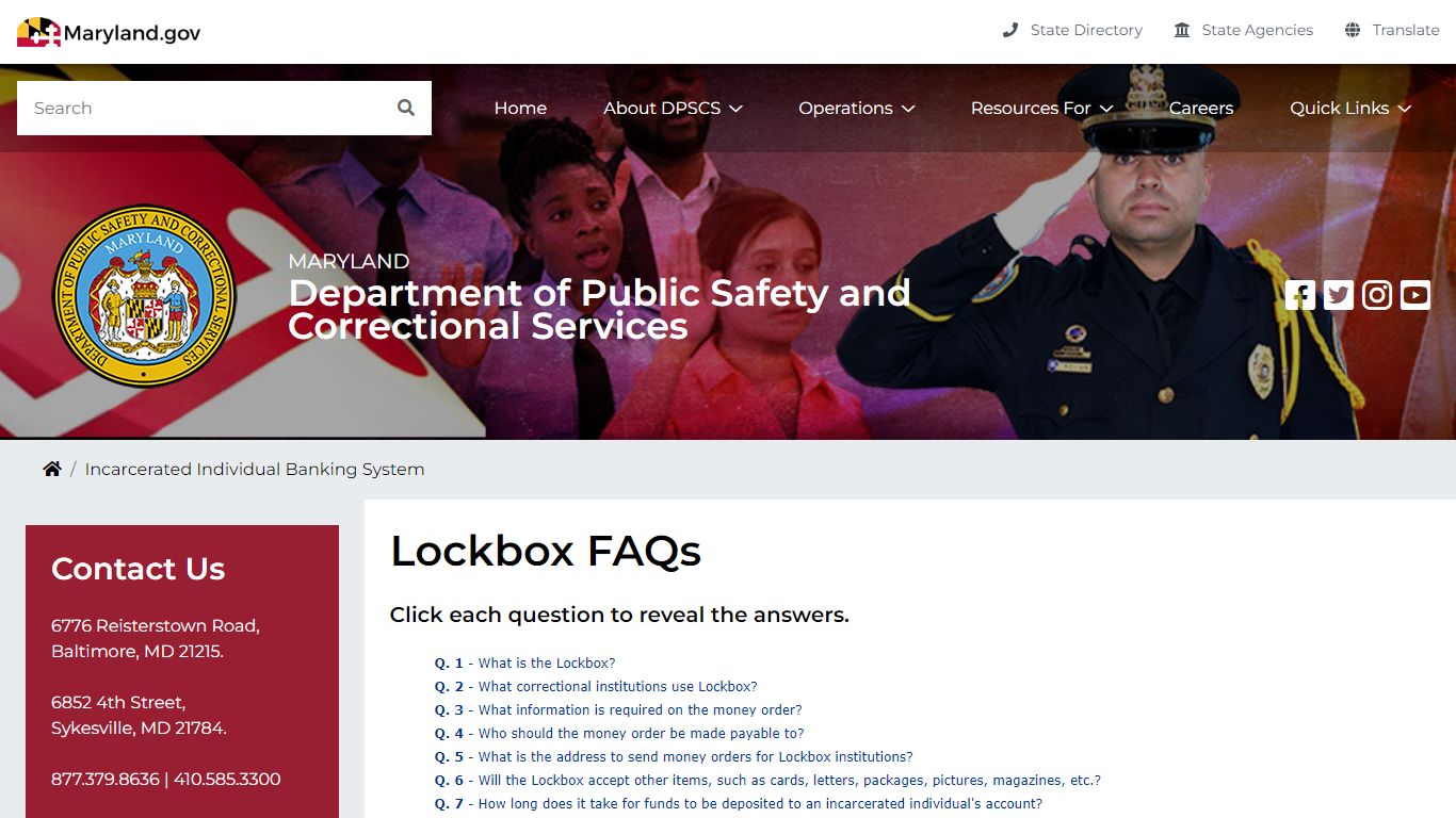 DPSCS - Incarcerated Individual Banking System
